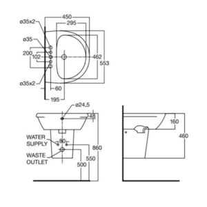 Chậu Lavabo American Standard 0953-WT/0712-WT